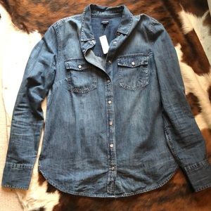 J Crew western chambray indigo 8 NWT